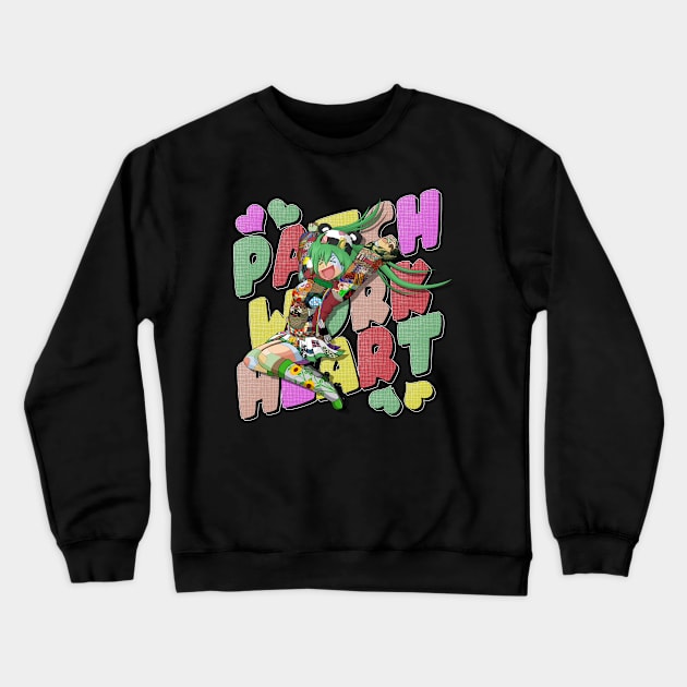 Patchwork Heart Crewneck Sweatshirt by SetaMasters